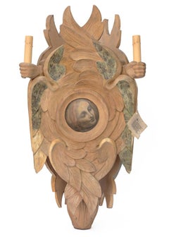 Hand Carved Italian Painted Wood Lantern