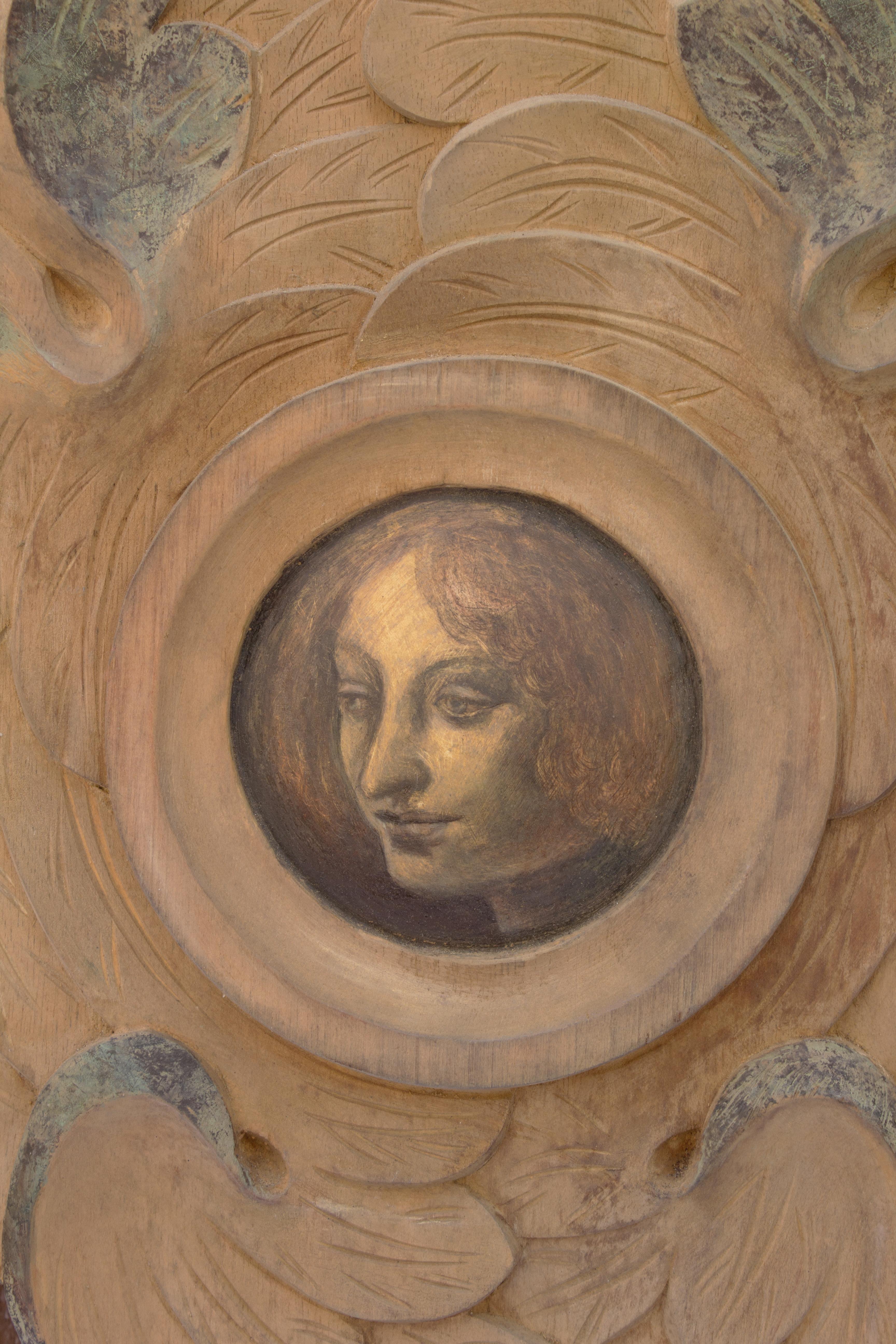 Sculpté à la main Lanterne en bois peint à la main en Italie