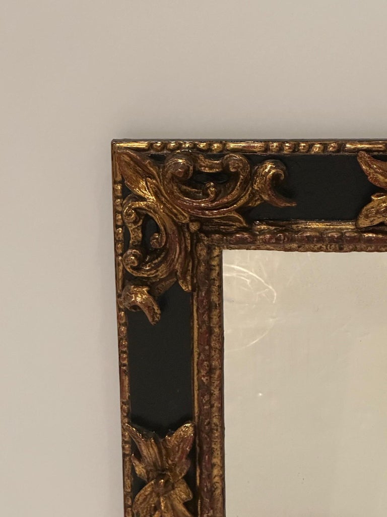 Espejo Italiano Tallado a Mano Estilo Rococó Ebonizado y Oro Antiguo en  venta en 1stDibs España, image size:768x1024