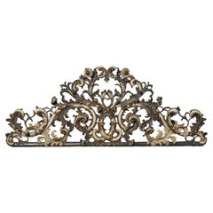 Hand Carved Italian Walnut Overdoor or Headboard