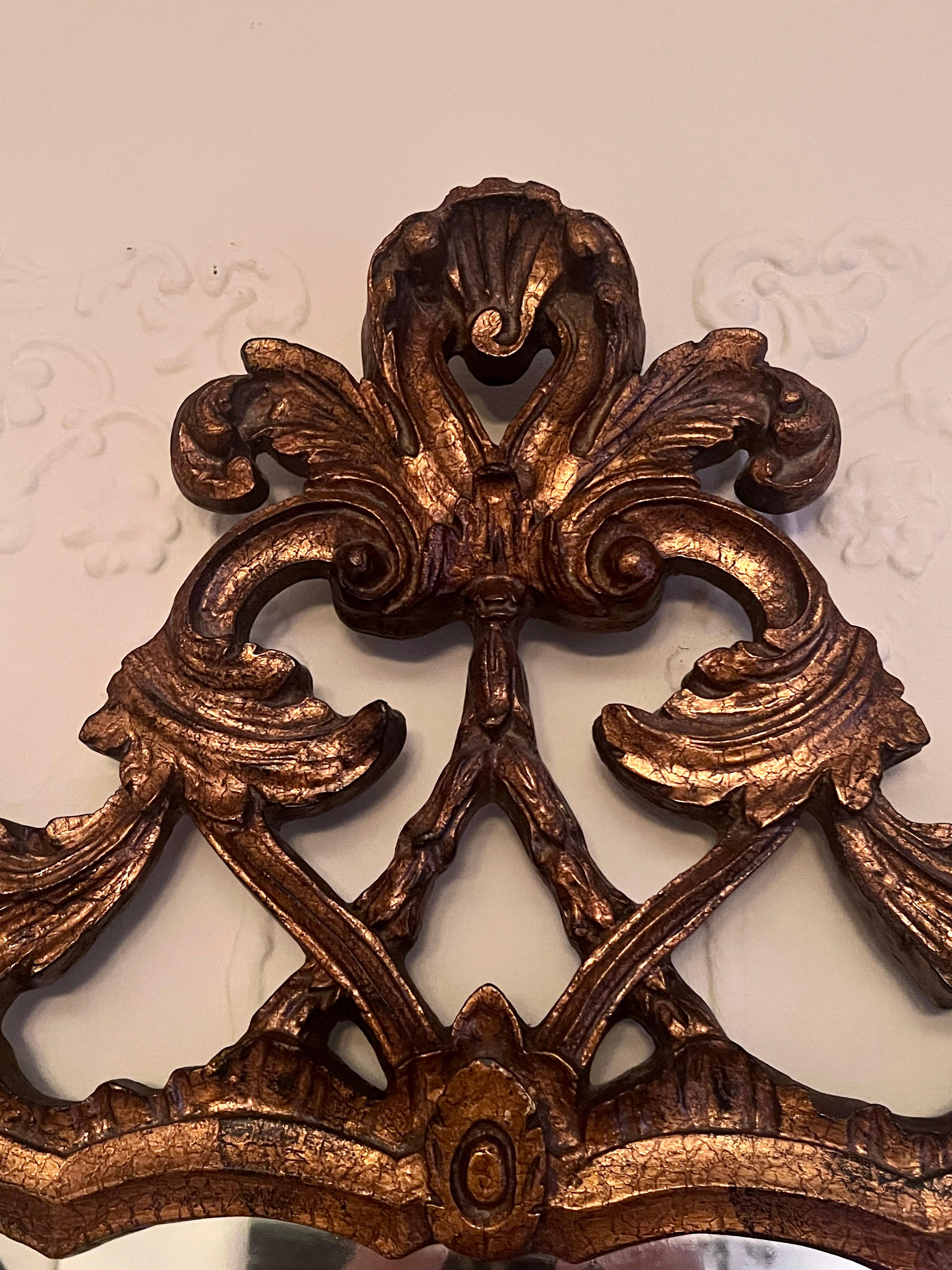 Hand Carved Italian Wood Mirror For Sale 6