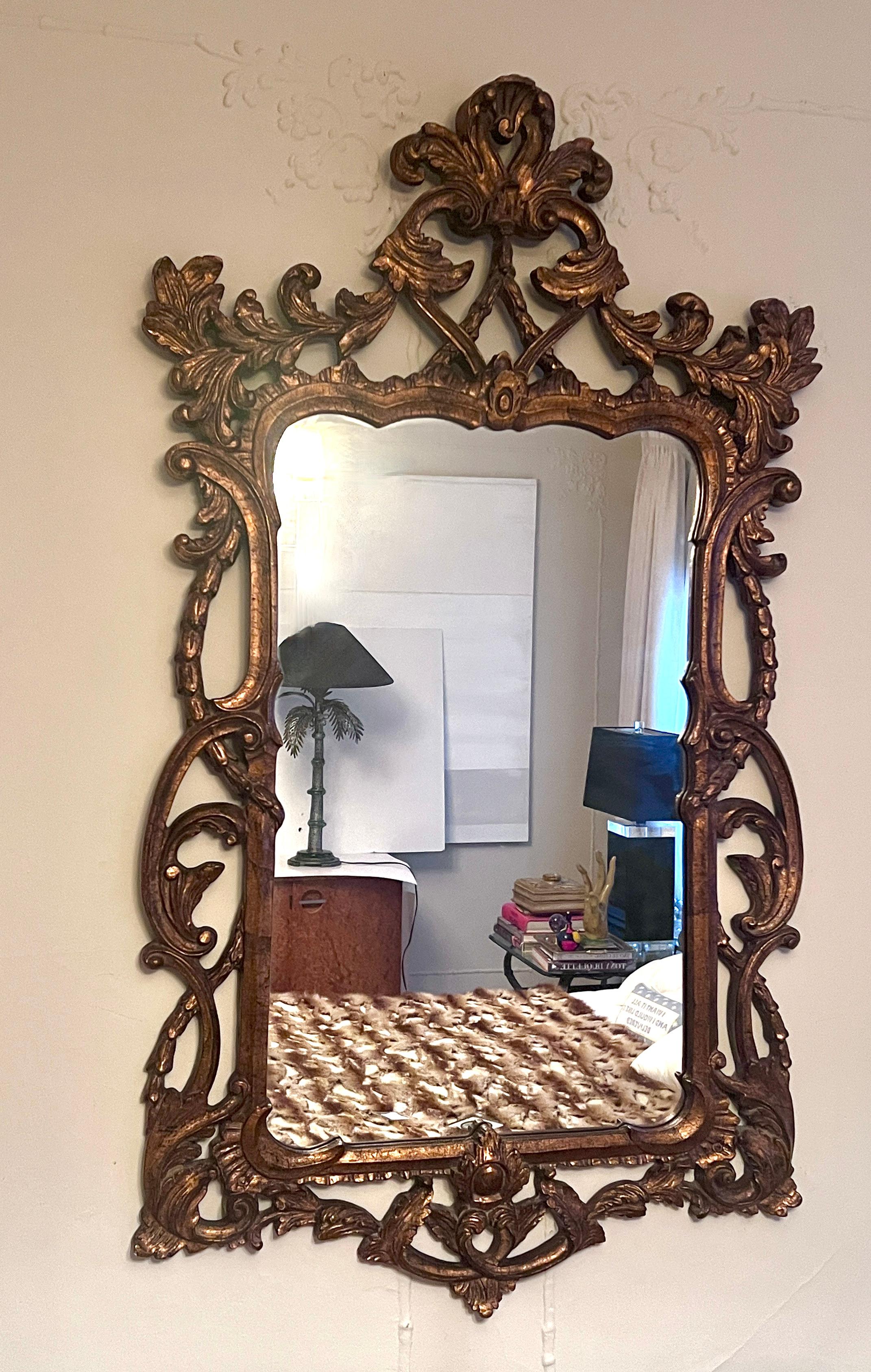 Hand Carved Italian Wood Mirror For Sale 10