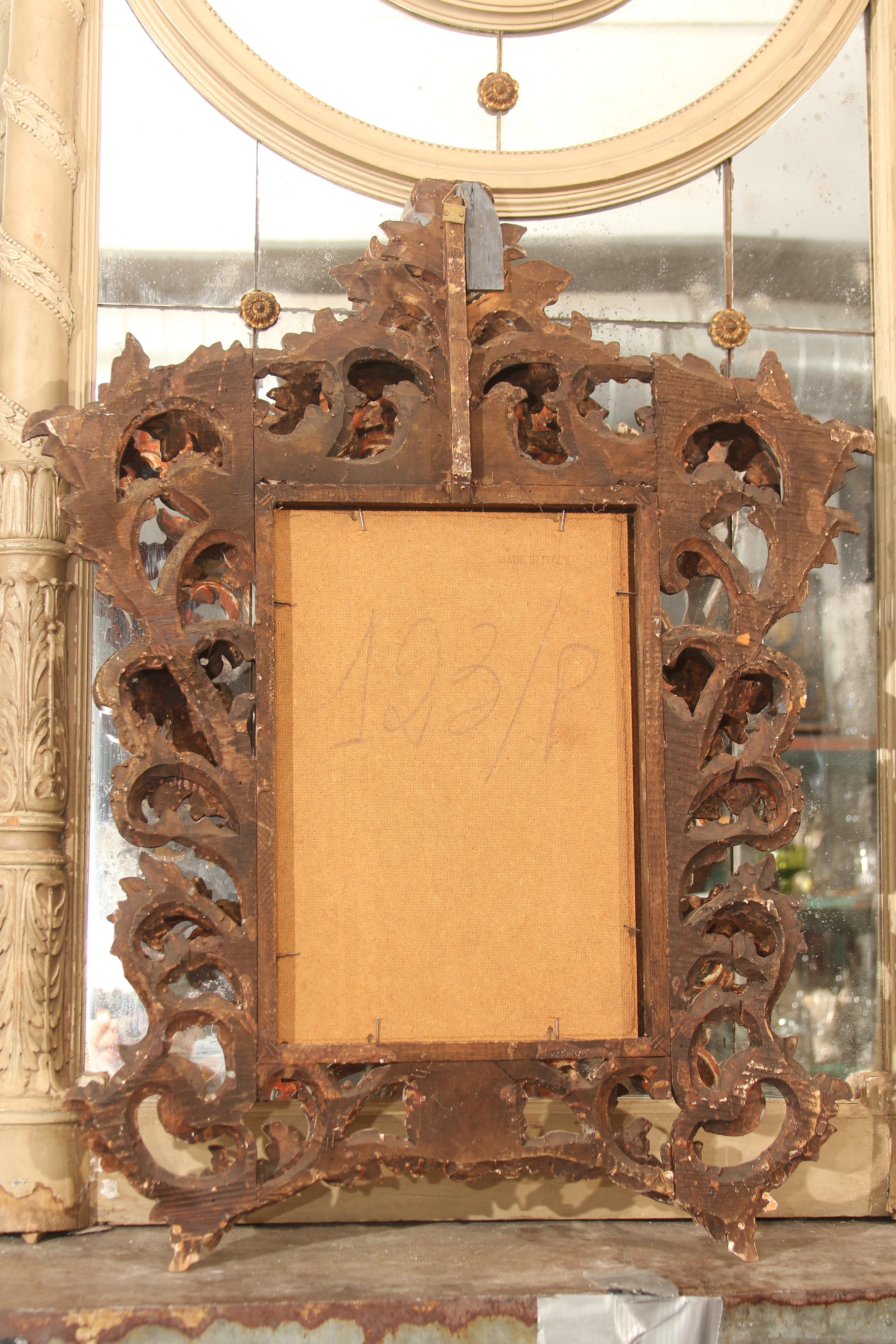 Hand Carved Italian Wood Mirror 1