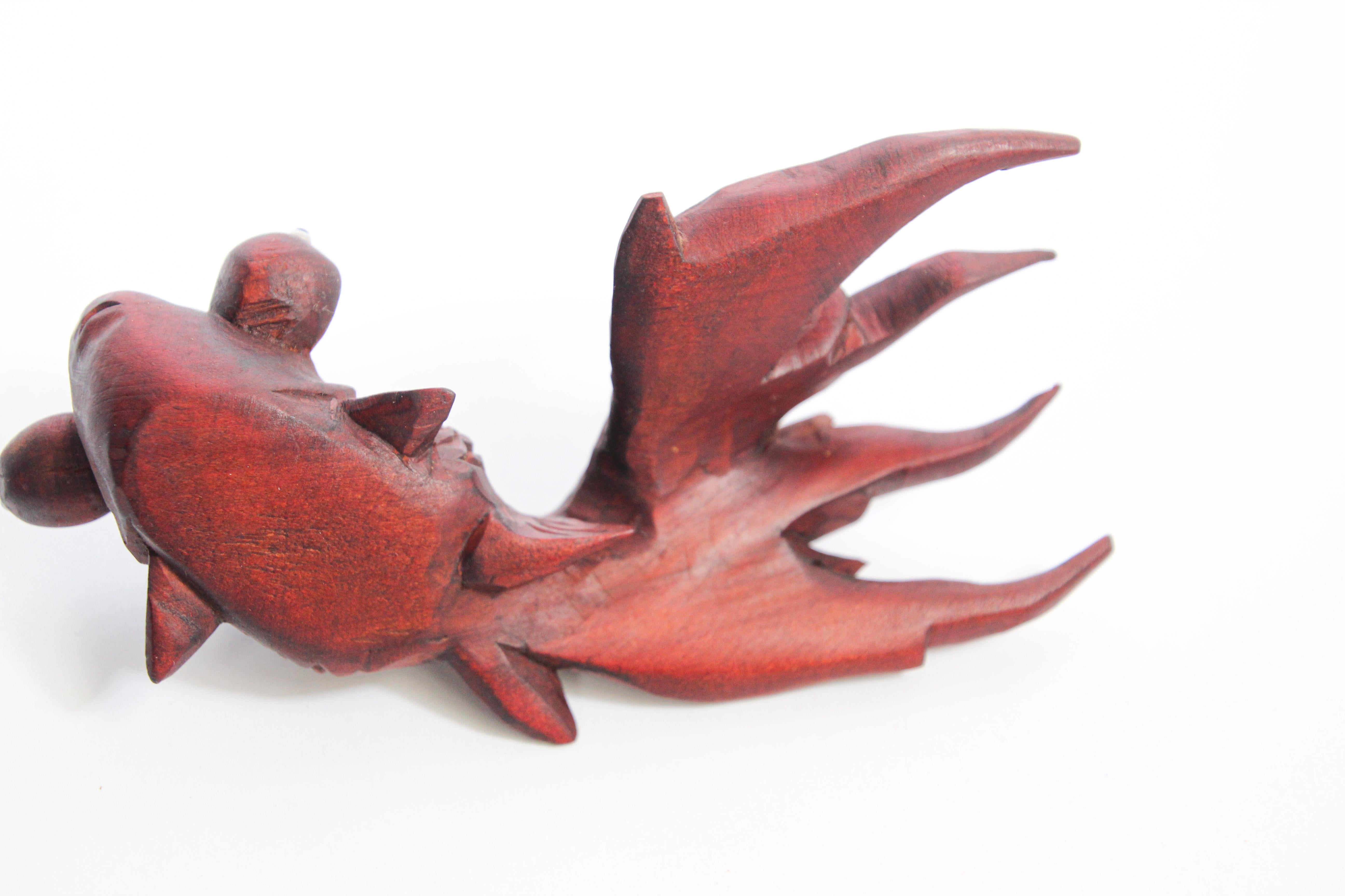 Hand Carved Japanese Rosewood Koi Fish Sculptures 6