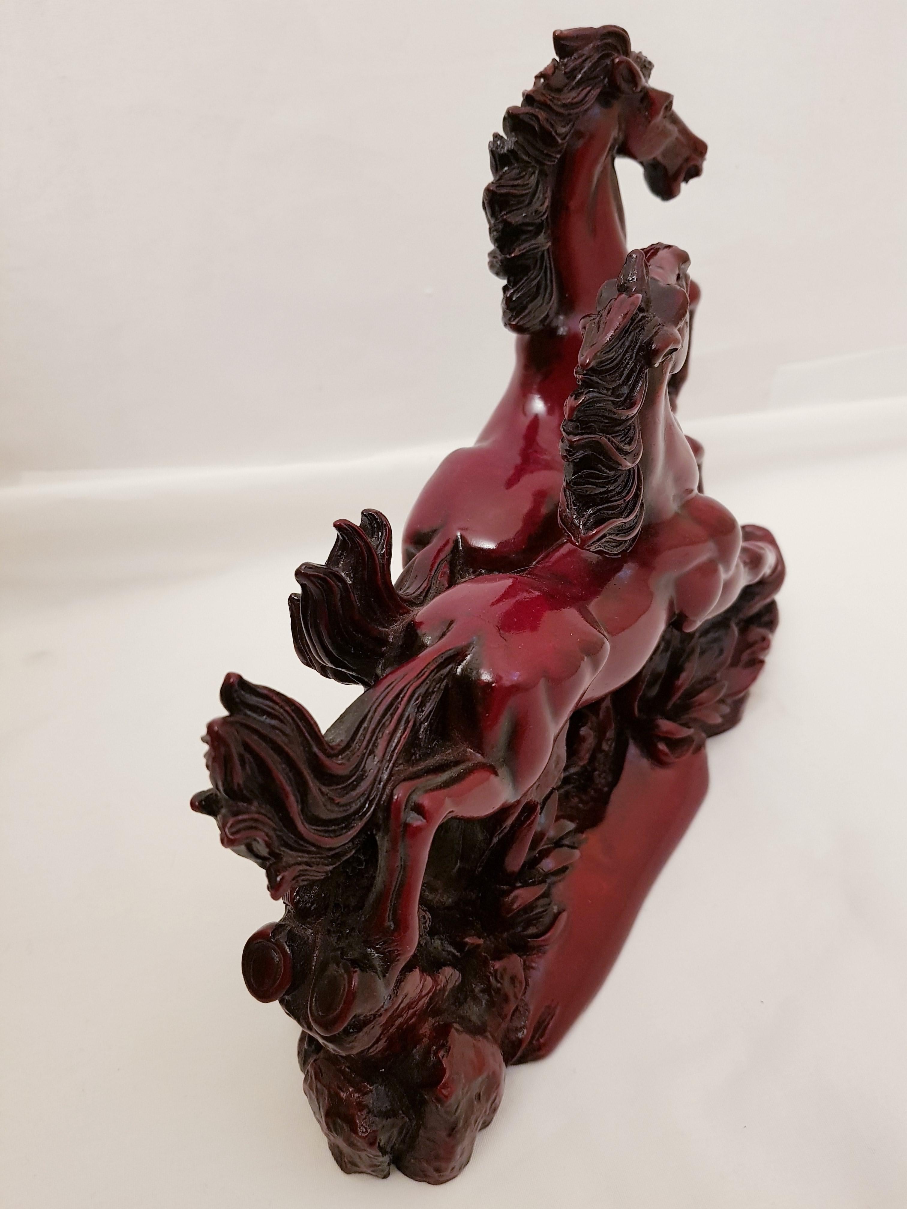 English Hand Carved Jasper Stone Horses