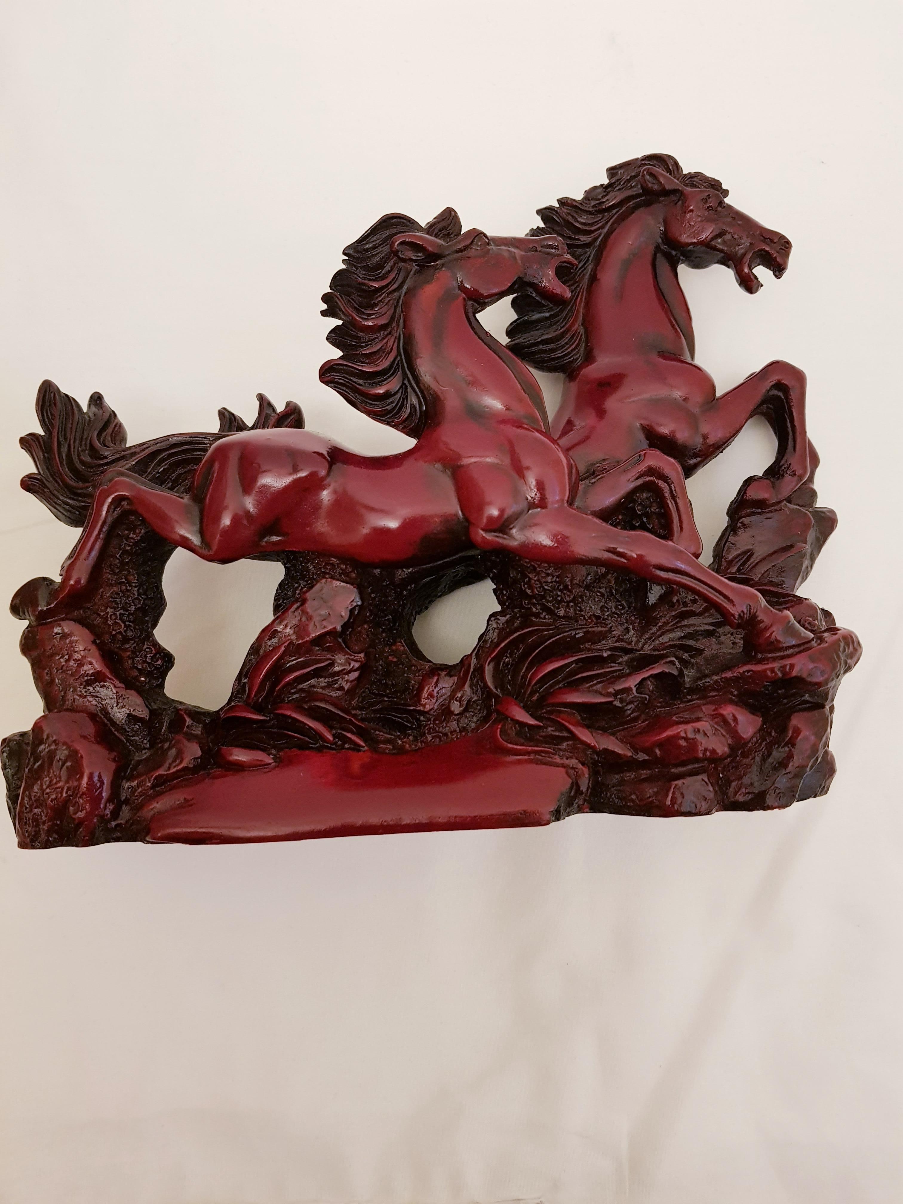 Hand Carved Jasper Stone Horses In Excellent Condition In Grantham, GB