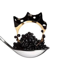 MAIKO NAGAYAMA Diamond and Carved Jet 18K Yellow Gold Contemporary Ring