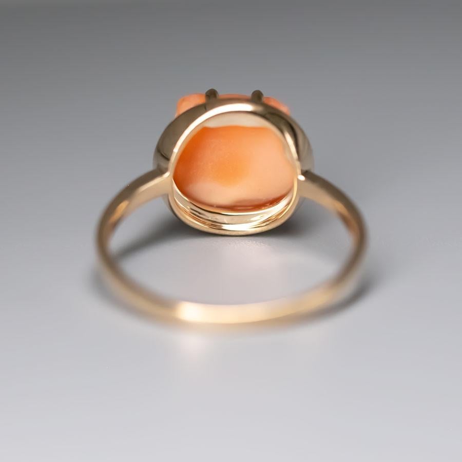 Hand Carved Kitty Cat Fire Opal Engagement Wedding Ring 14K Yellow Gold In New Condition For Sale In Suwanee, GA