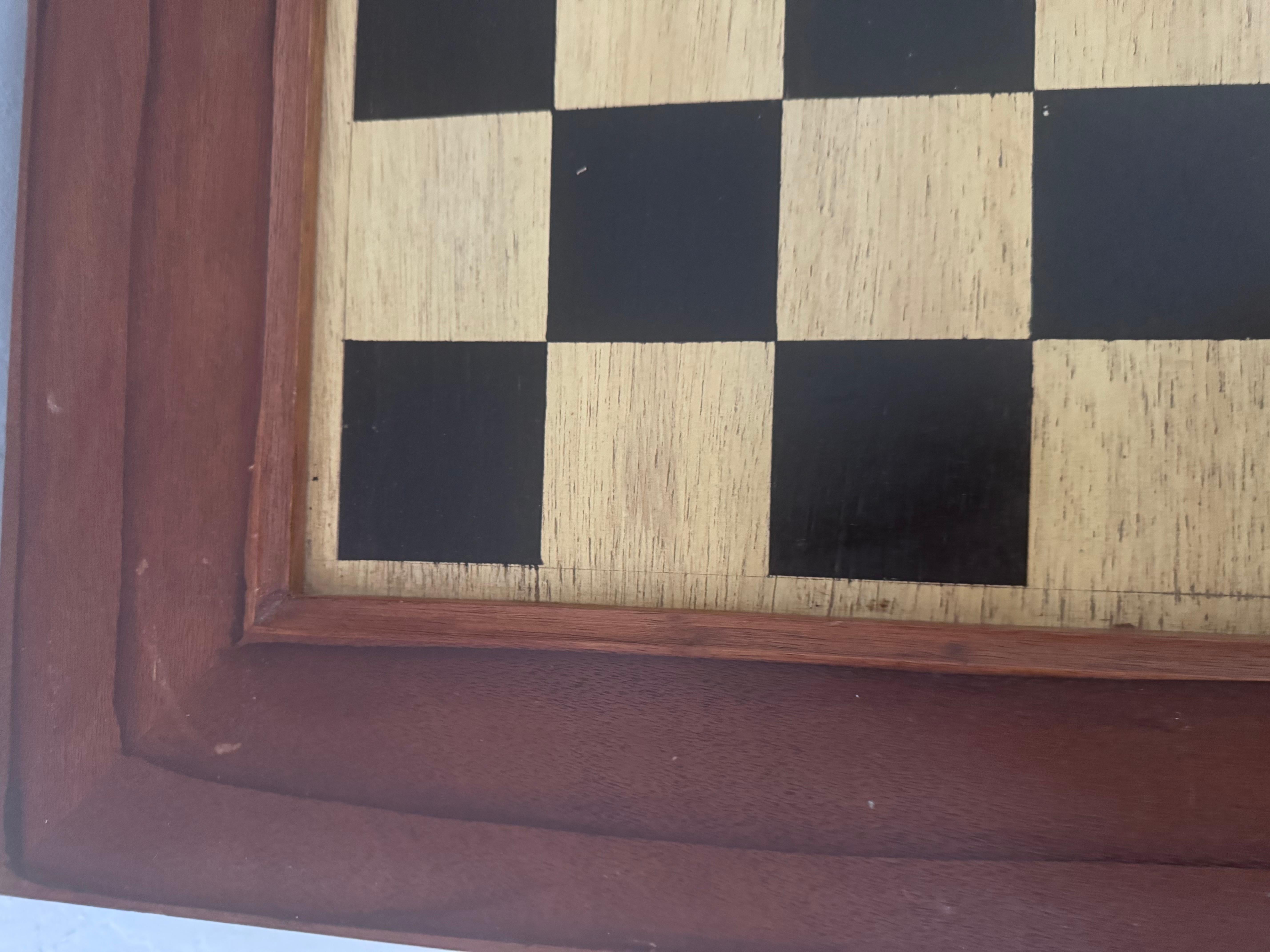 Hand-Carved Koa Wood Chess Table with Intricate Horsehead Pedestal and Stools For Sale 1