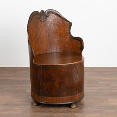 Hand Carved Kubbestol from Norway, circa 1840