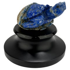 Handgeschnitzter Lapislazuli "Schlüpfende Schildkröte" Edelstein-Skulptur