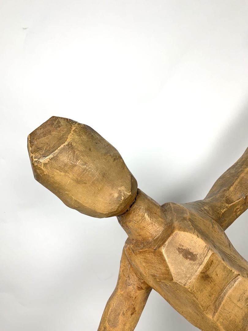 Mid-20th Century Hand Carved Large Scale Wooden Figure, 1960s For Sale