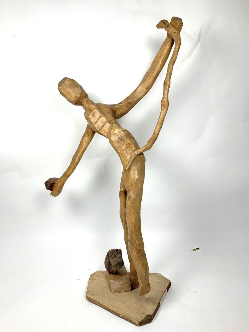 Hand Carved Large Scale Wooden Figure, 1960s For Sale 1