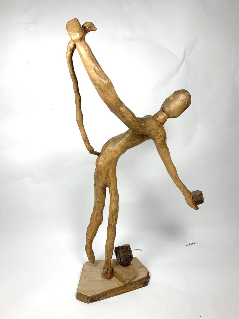 Hand Carved Large Scale Wooden Figure, 1960s For Sale 3