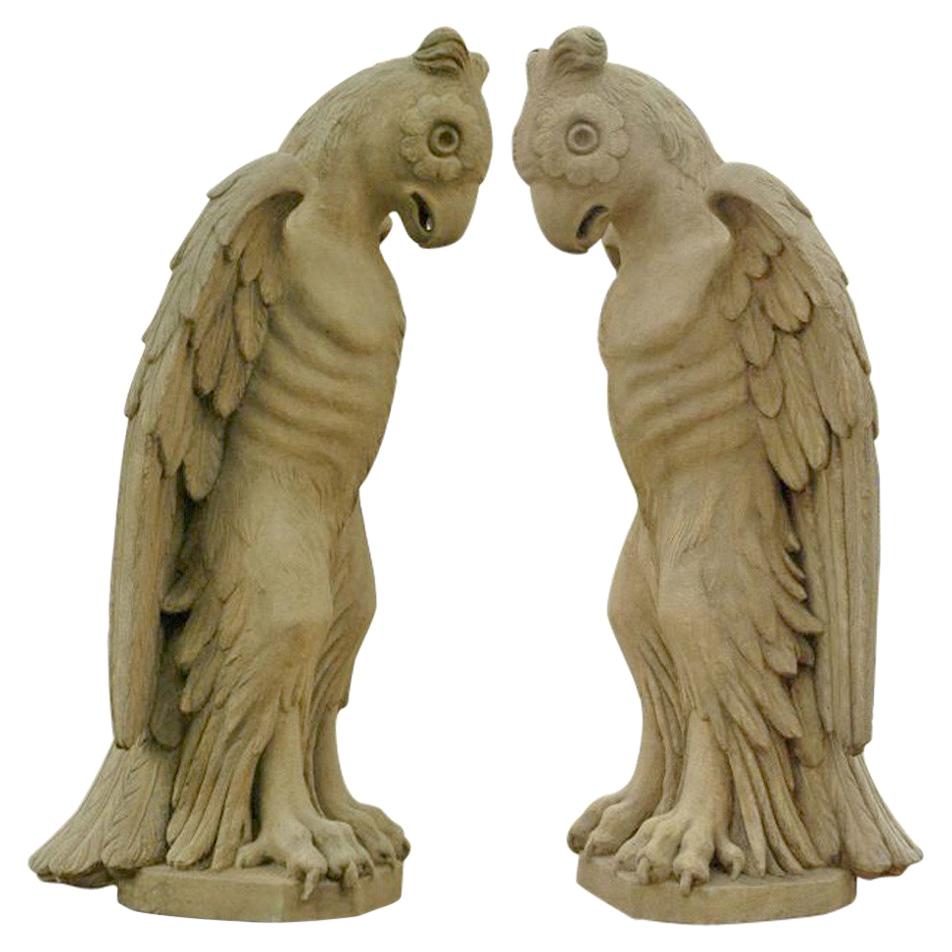 Hand-Carved Limestone Birds For Sale
