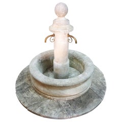 Hand Carved Limestone Central Fountain