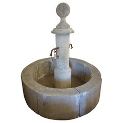 Hand Carved Limestone Central Fountain