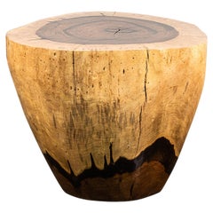 Hand Carved Live Edge Solid Wood Trunk Table ƒ31 by Costantini, in Stock