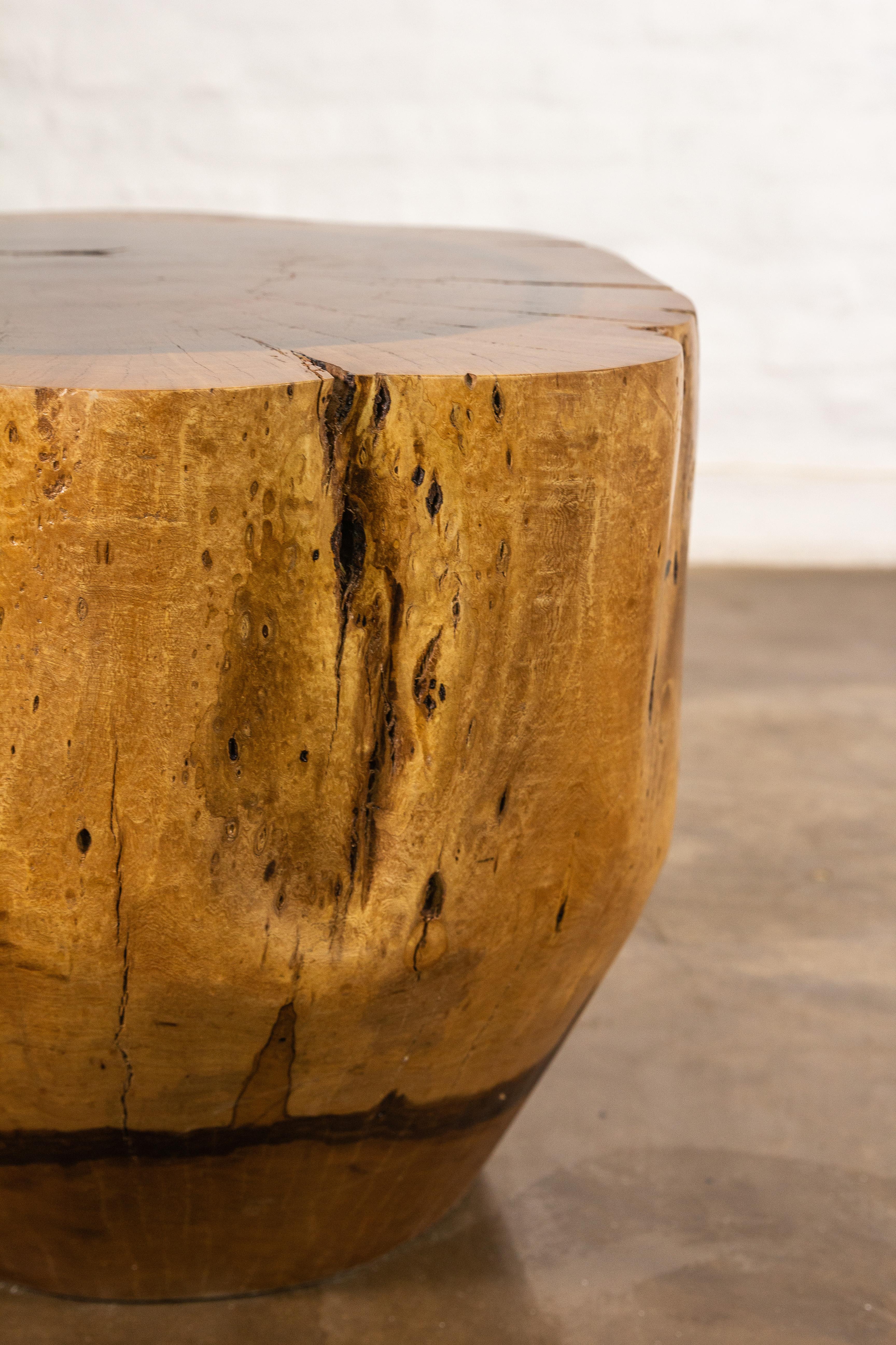 Carved Live Edge Solid Wood Trunk Table ƒ35 by Costantini, Francisco, in Stock In New Condition For Sale In New York, NY