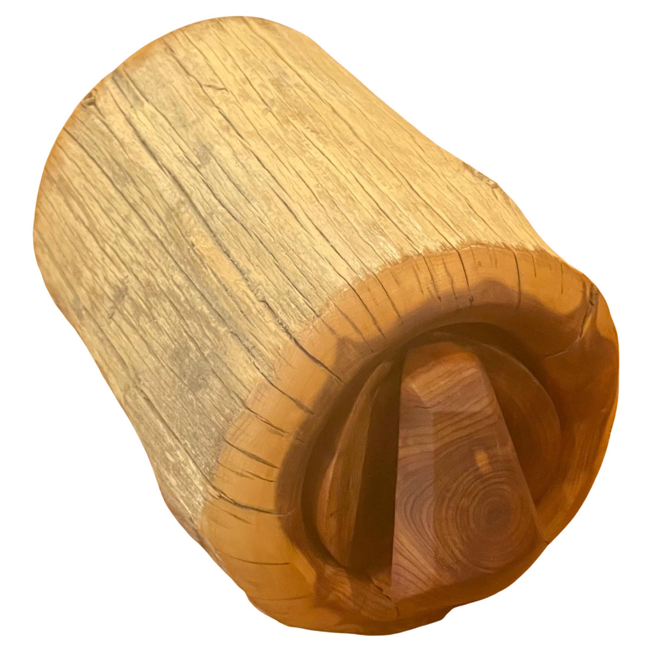Hand Carved Log / Wood Trinket Box For Sale 9