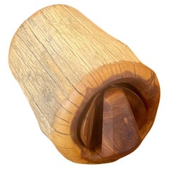 Hand Carved Log / Wood Trinket Box