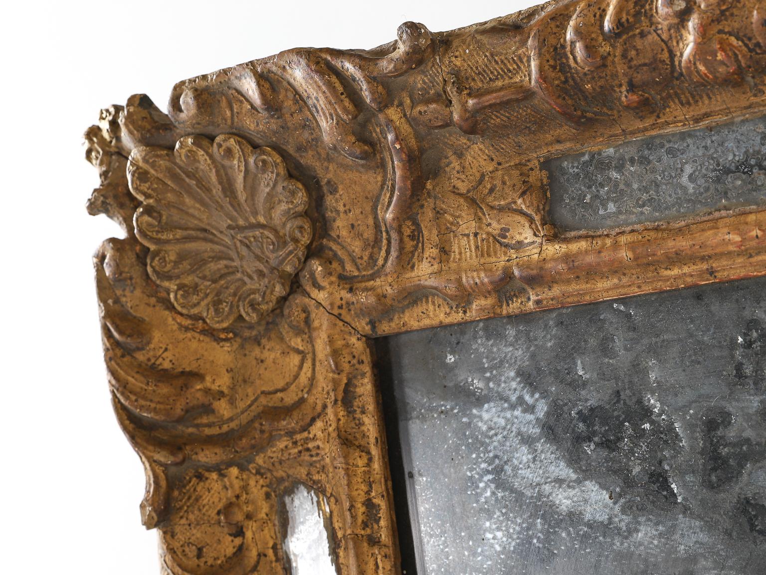 Hand Carved Louis XIV Giltwood Mirror 5