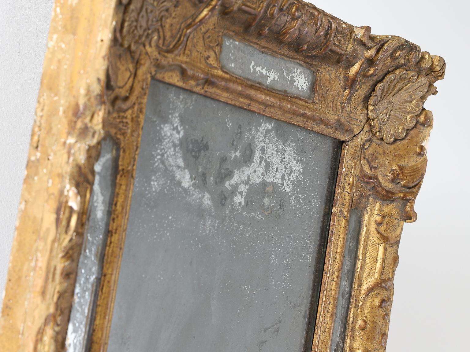 Hand Carved Louis XIV Giltwood Mirror 4