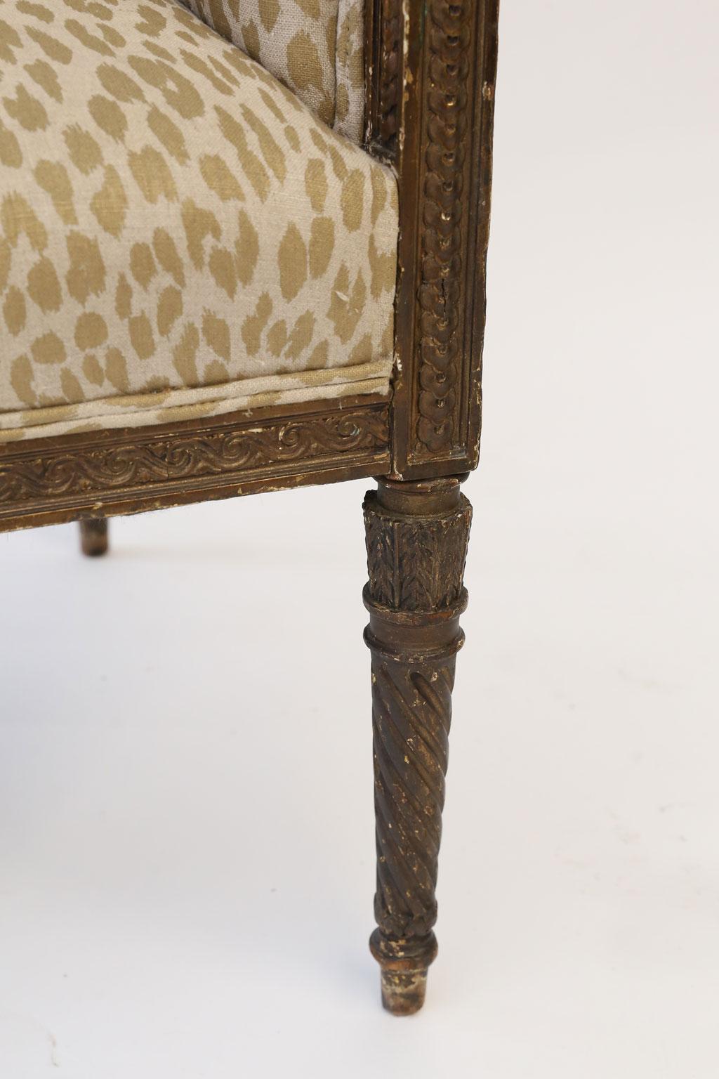 Hand Carved Louis XVI Bergère Amrchair For Sale 6