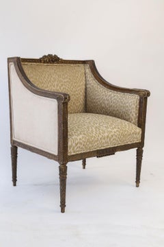 Fauteuil Bergère Louis XVI sculpté à la main