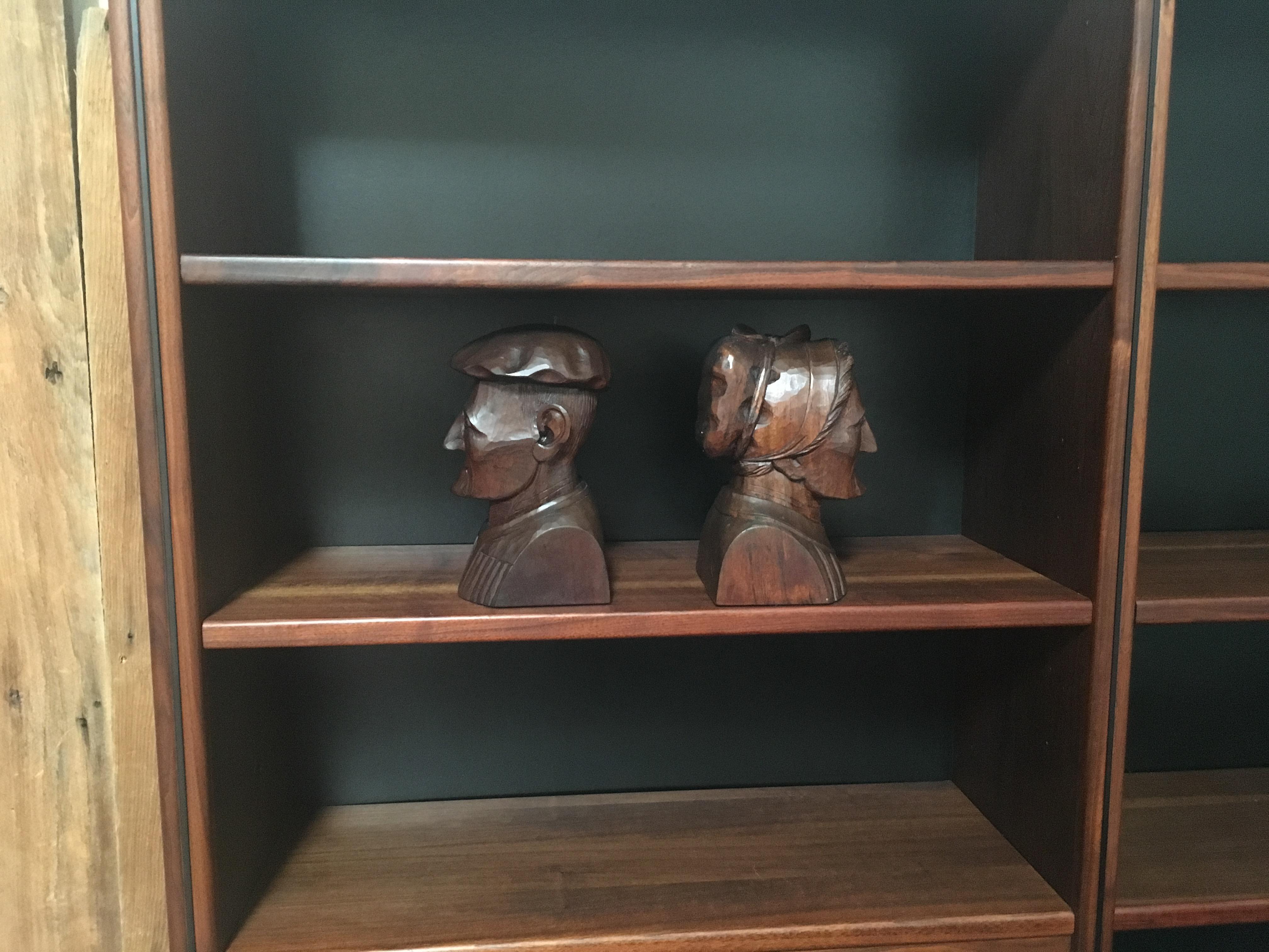 Hand Carved Mahogany Bookends 4