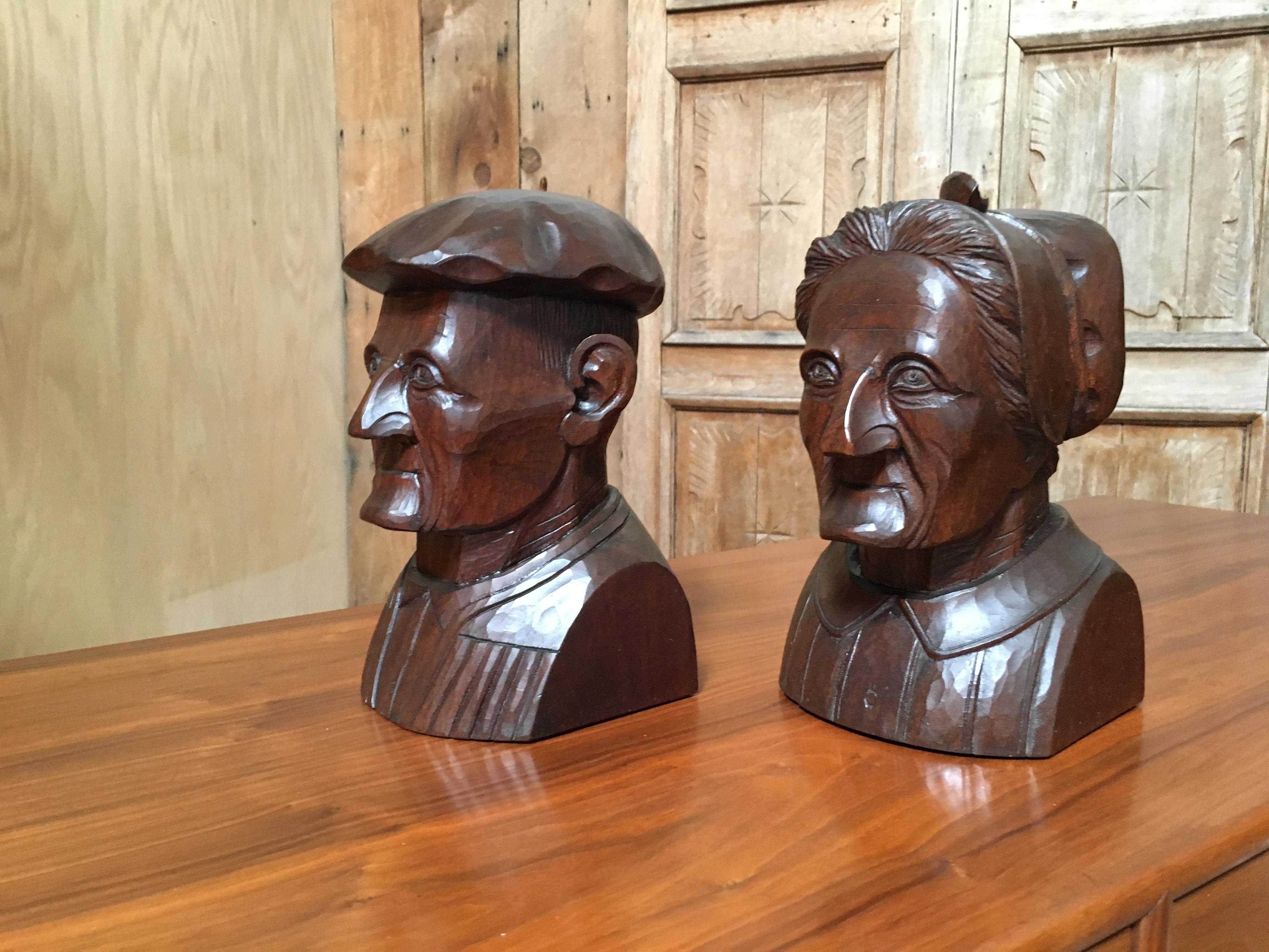 Hand Carved Mahogany Bookends 3