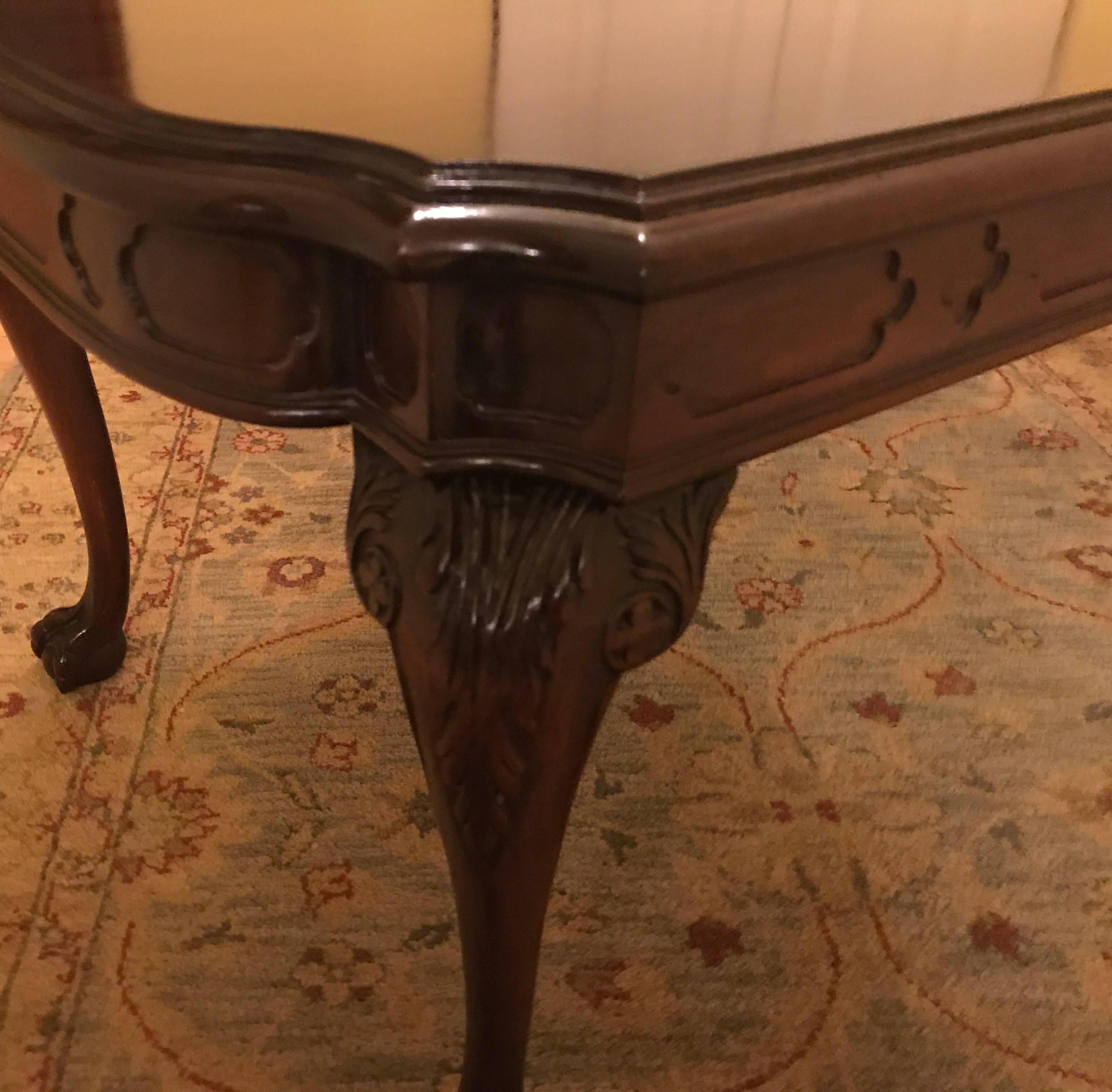 Hand-Carved Mahogany Cocktail Table 1