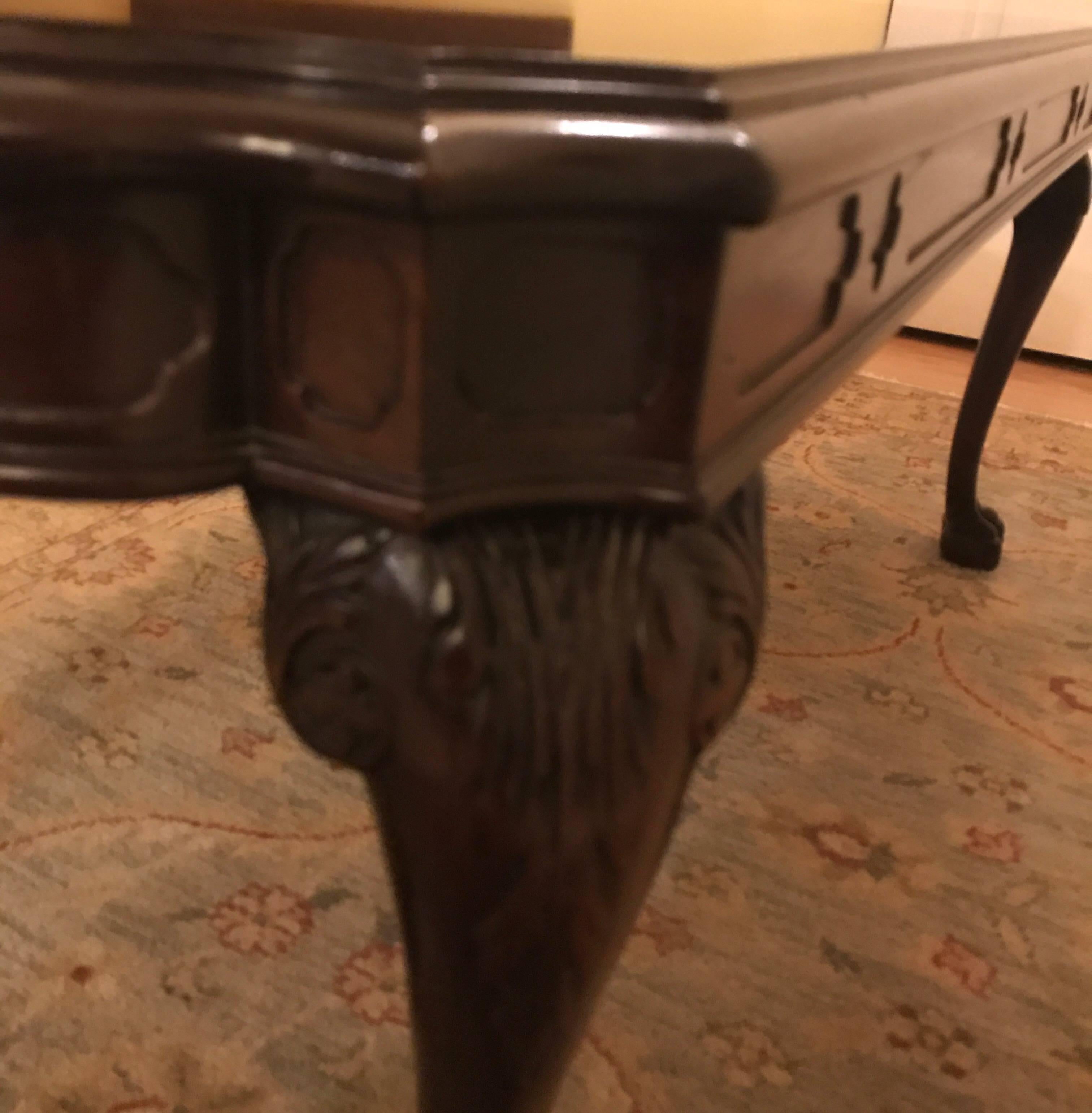 Hand-Carved Mahogany Cocktail Table 2