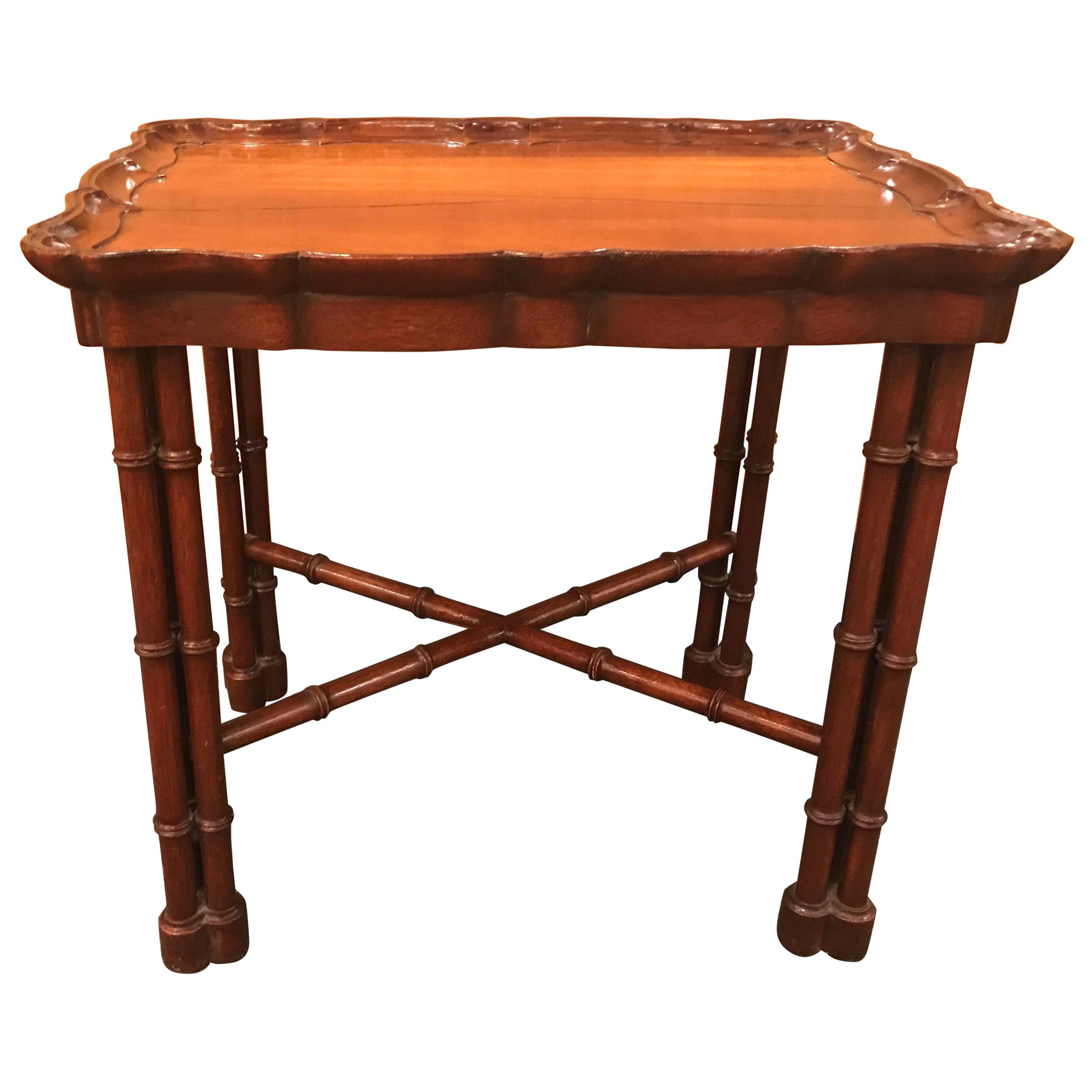 Hand Carved Mahogany Drinks Table