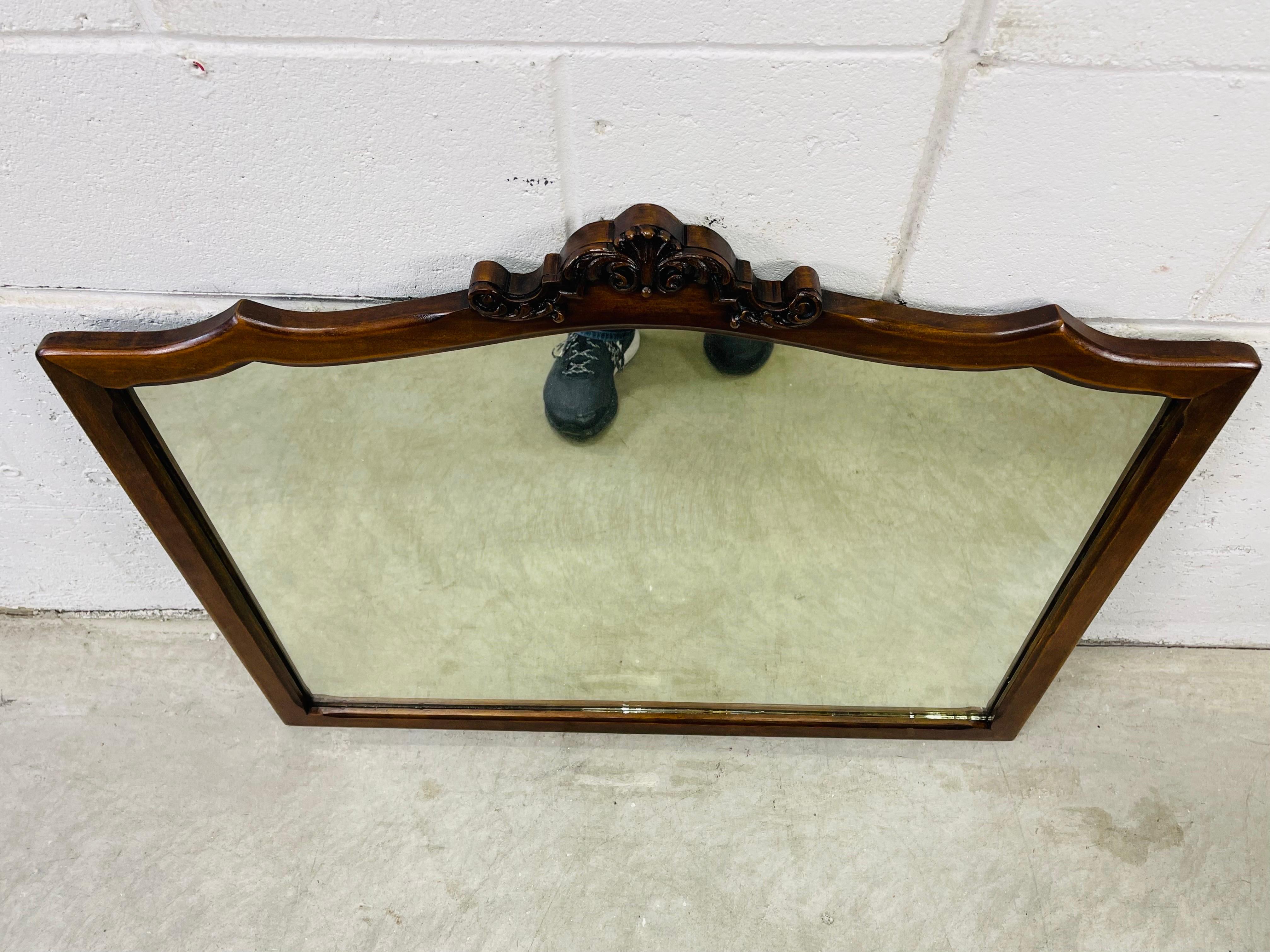 Hand Carved Mahogany Wall Mirror For Sale 1
