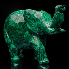 Hand-Carved Malachite Elephant // 11 Lb.