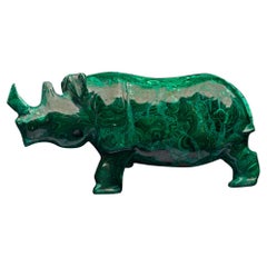 Handgeschnitzter Malachit Rhinoceros // 7.5 Lb.
