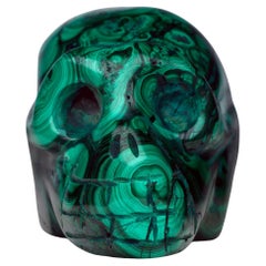 Calavera de malaquita tallada a mano