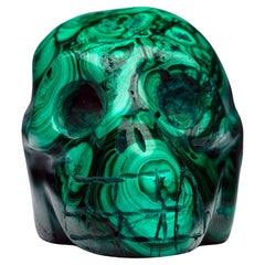 Teschio di malachite intagliato a mano