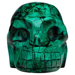 Calavera de malaquita tallada a mano