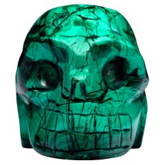 Teschio di malachite intagliato a mano