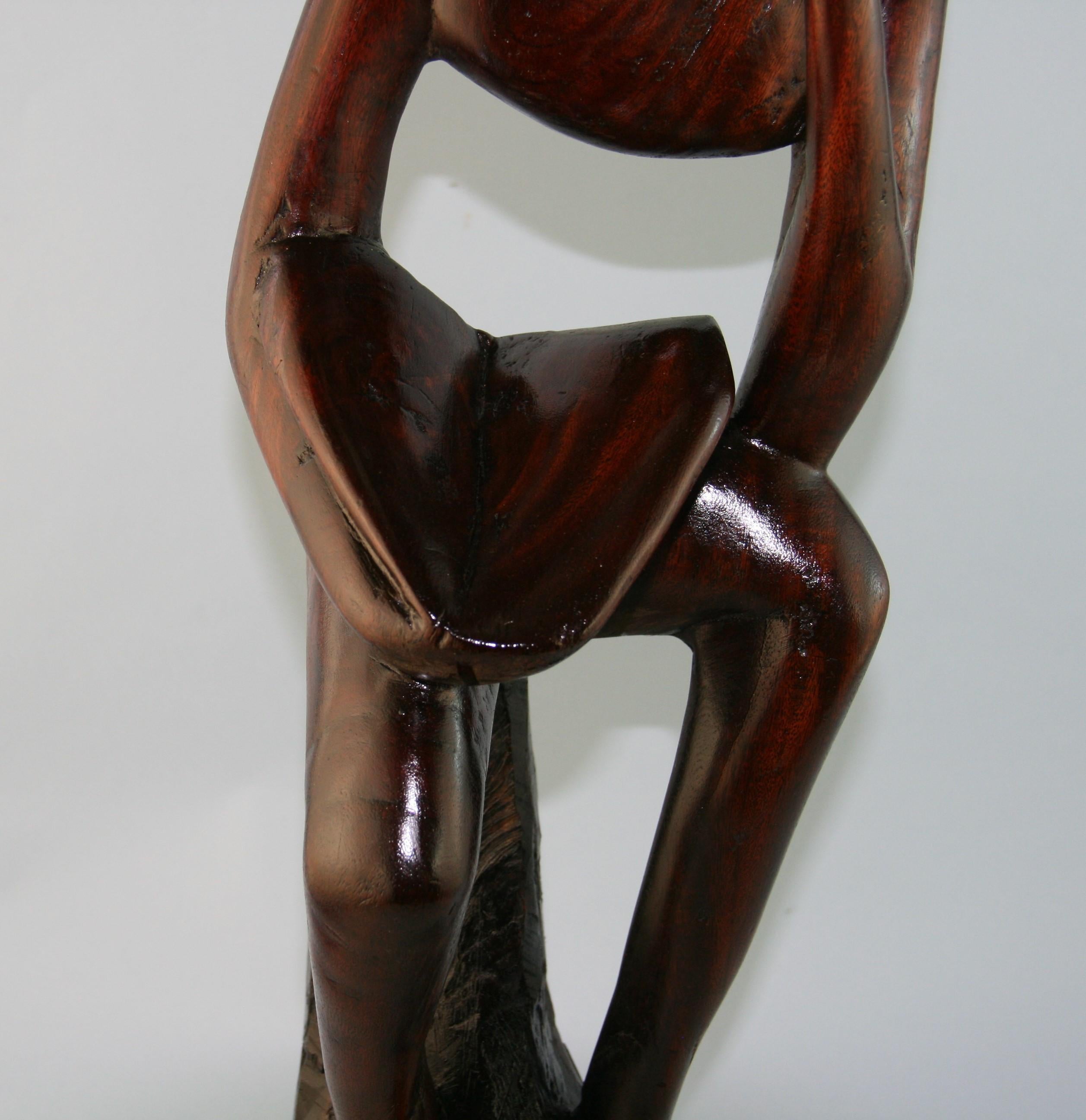 Folk Art Hand Carved Large Male Abstract Sculpture 4