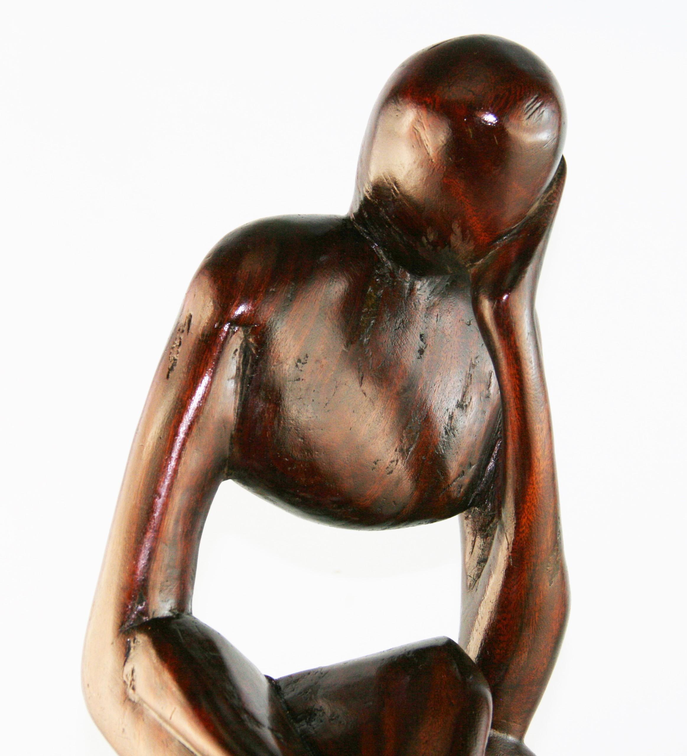 Hand-Carved Folk Art Hand Carved Large Male Abstract Sculpture