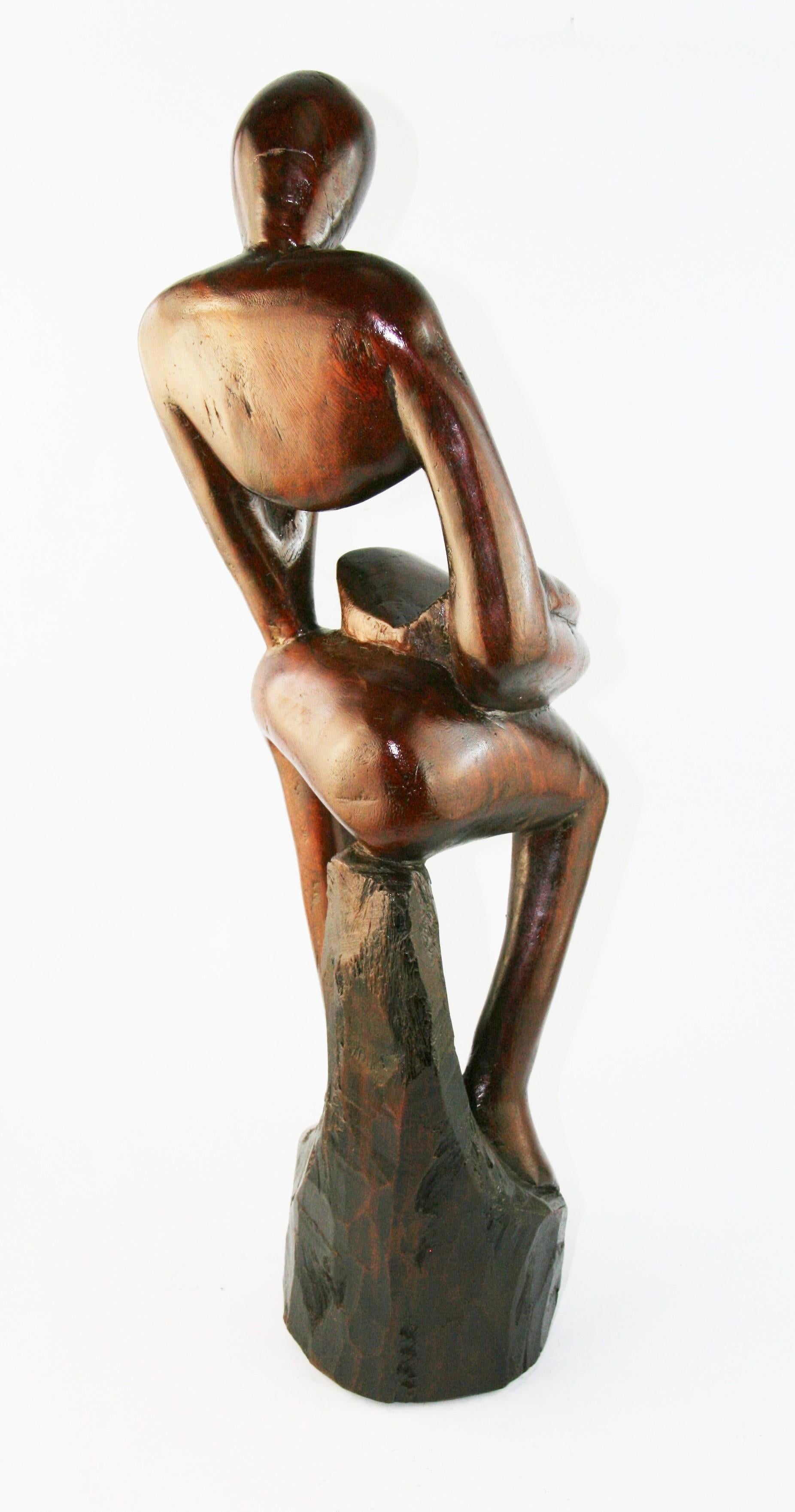 Folk Art Hand Carved Large Male Abstract Sculpture 1