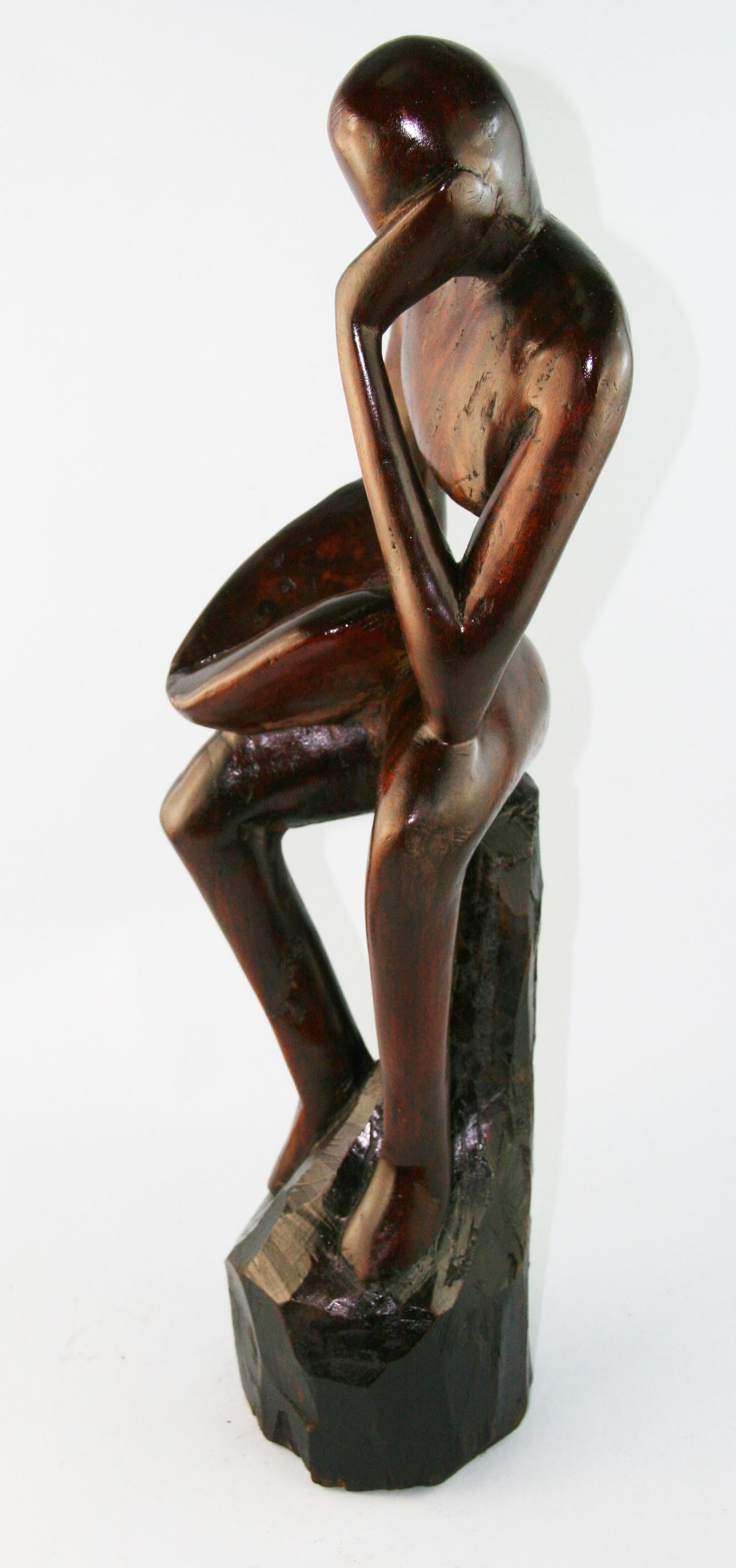 Folk Art Hand Carved Large Male Abstract Sculpture 2