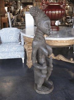 Hand Carved Male and Female African Statues from Cameroon