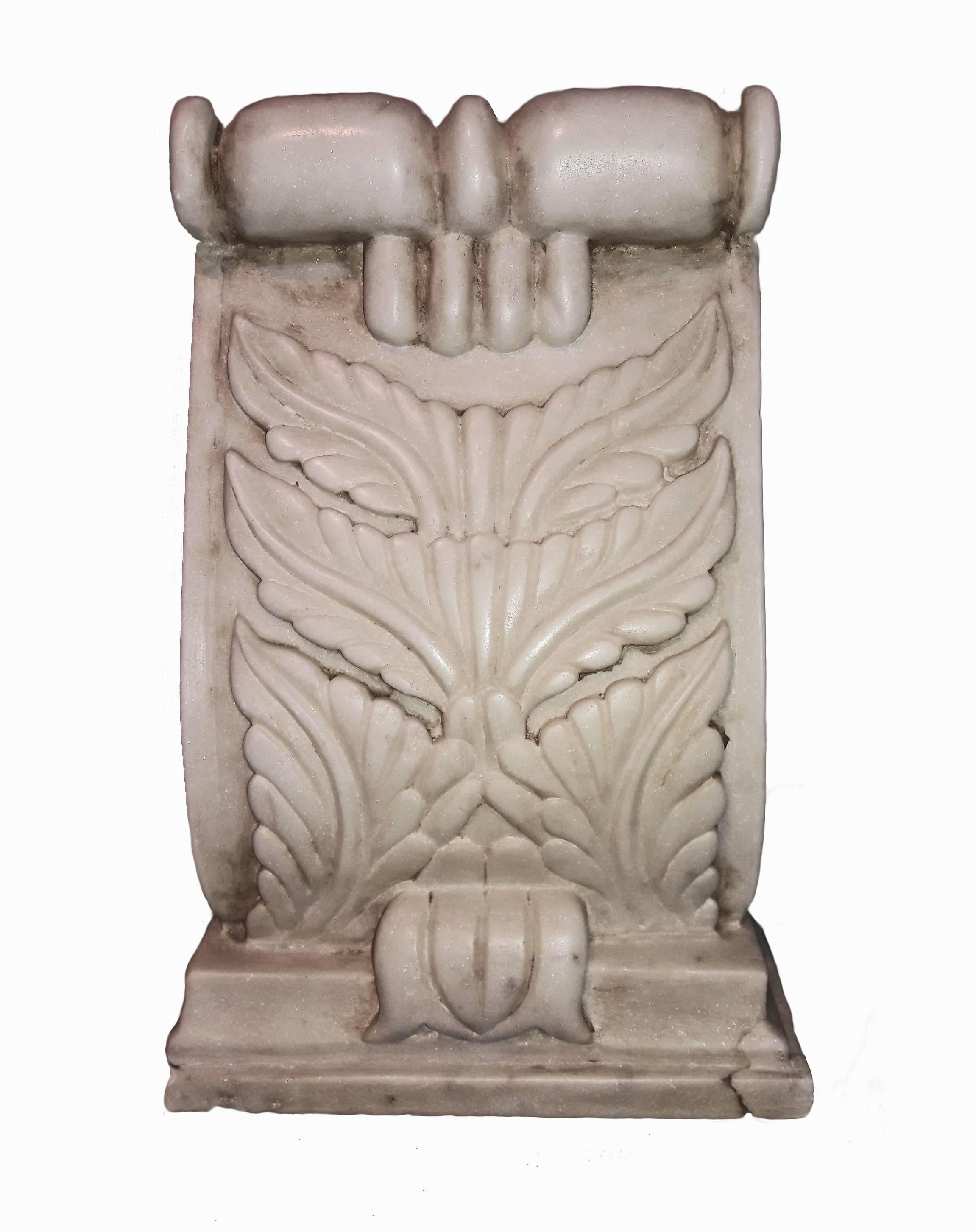 Anglo-Indian Hand Carved Marble Architectural Details from India, 20th Century For Sale