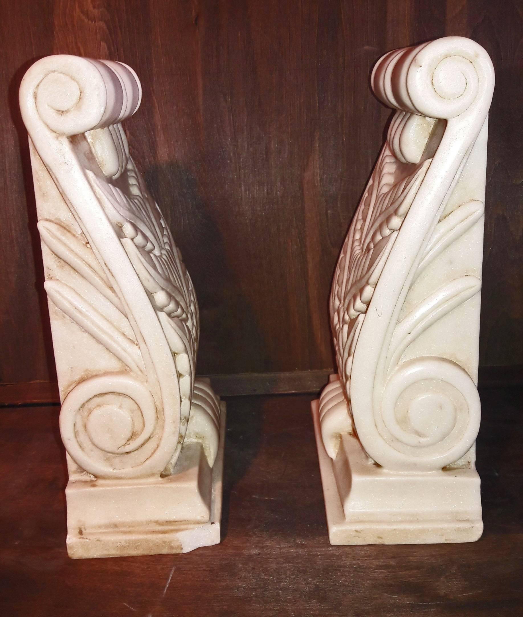 Indian Hand Carved Marble Architectural Details from India, 20th Century For Sale