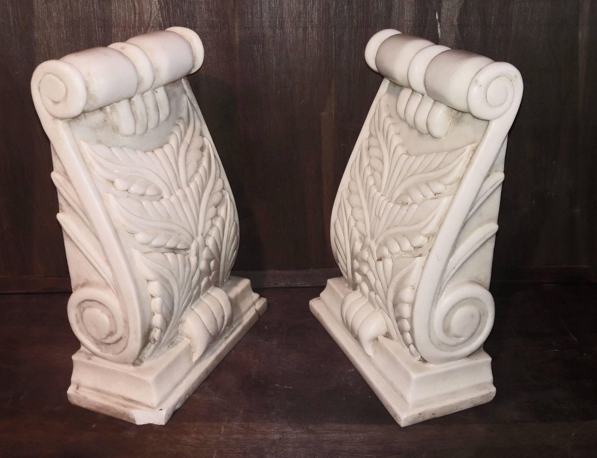 Hand Carved Marble Architectural Details from India, 20th Century In Good Condition For Sale In New York, NY