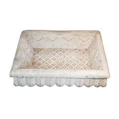 Vasque / évier en marbre sculpté à la main, Inde, milieu du 20e siècle